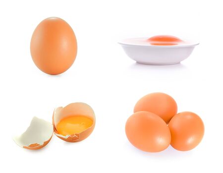 set eggs isolate on white backgroundの写真素材