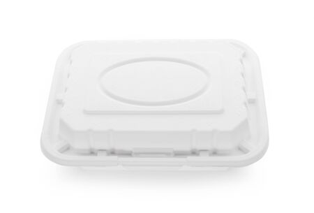Paper food box on white background.の写真素材
