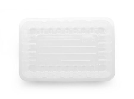 plastic empty bowl on white backgroundの写真素材