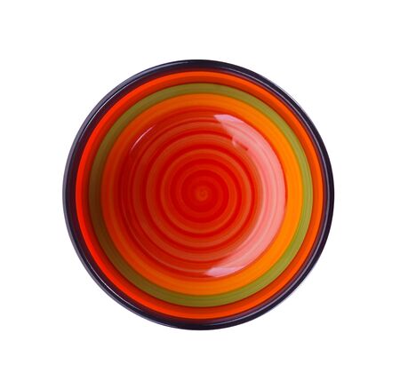 empty color bowl on white backgroundの写真素材
