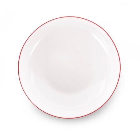 empty plate isolated on white background.の写真素材