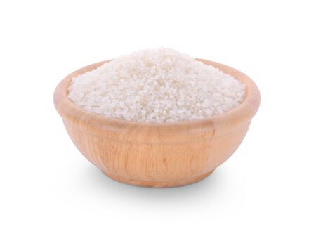 rice grains isolated on white backgroundの写真素材