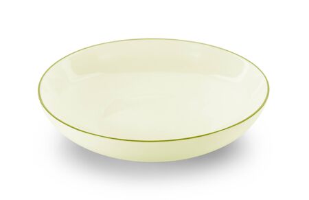 empty plate isolated on white backgroundの写真素材