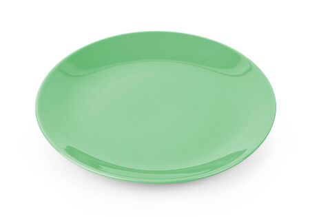 empty plate on white backgroundの写真素材