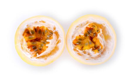 Passion fruit isolated on white background.の写真素材
