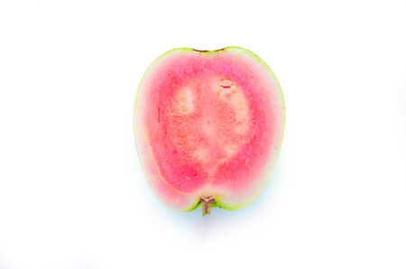 Guava isolated on white backgroundの写真素材