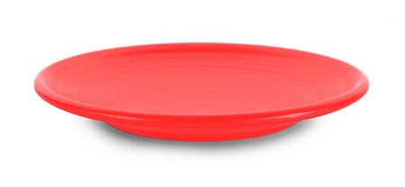 empty plate isolated on white backgroundの写真素材