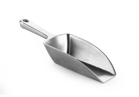 metal scoop isolated on white background.の写真素材