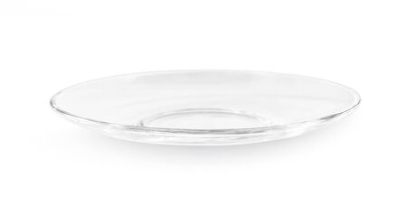 glass plate isolated on white backgroundの写真素材