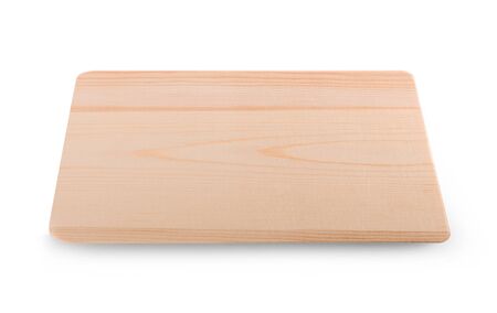 wood plate isolated on white background.の写真素材