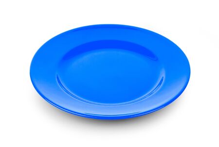 empty plate isolated on white backgroundの写真素材