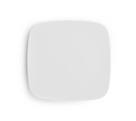 empty plate isolated on white backgroundの写真素材