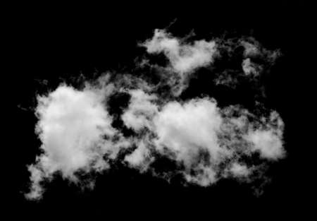 Cloud isolated on a black backgroundの写真素材