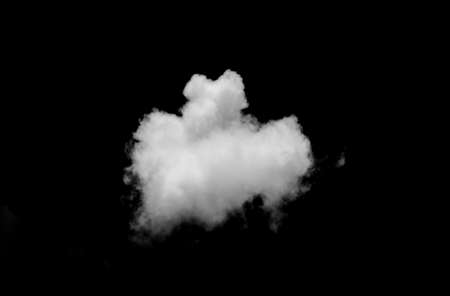Cloud isolated on a black backgroundの写真素材