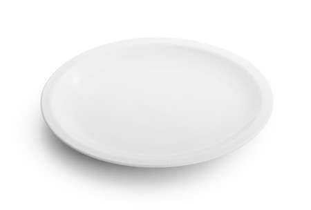 white plate isolated on white backgroundの写真素材