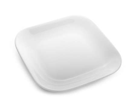 white plate isolated on white backgroundの写真素材