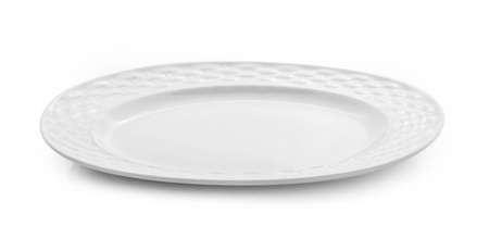 empty plate isolate on white backgroundの写真素材
