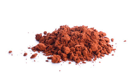 cocoa powder isolated on white backgroundの写真素材
