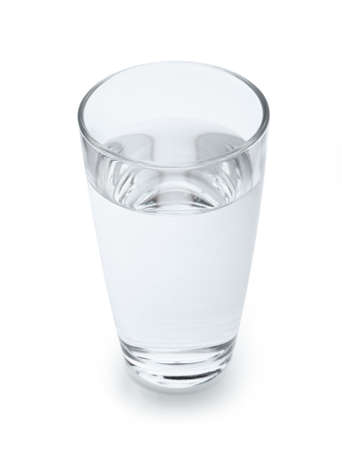 clean water isolated on white backgroundの写真素材