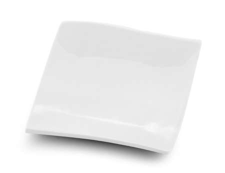 white plate isolated on white backgroundの写真素材