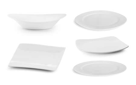 set of plate on white backgroundの写真素材