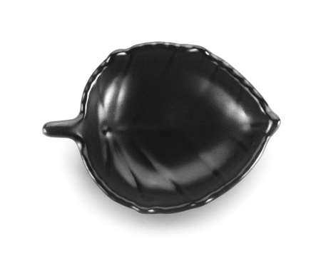 black bowl isolated on white backgroundの写真素材
