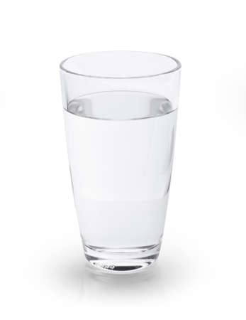 clean water isolated on white backgroundの写真素材