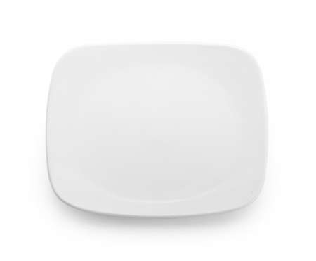 white plate isolated on white backgroundの写真素材