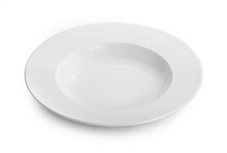 white plate isolated on white backgroundの写真素材