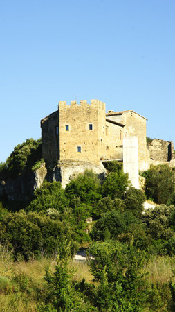 Castle on the hill in Castellbell and The Vilar, Barcelonaのeditorial素材