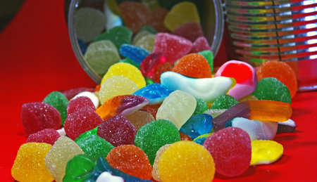 Tins of candies enterteining and varied colors