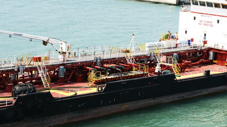 Tanker in the wharf loadingのeditorial素材