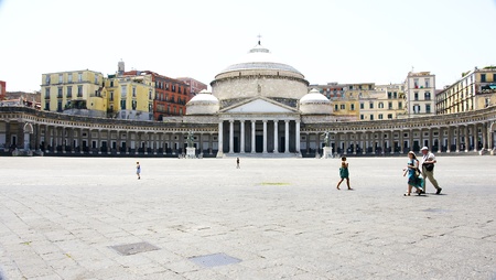 square of the Plebiscito in Naples, Italyのeditorial素材