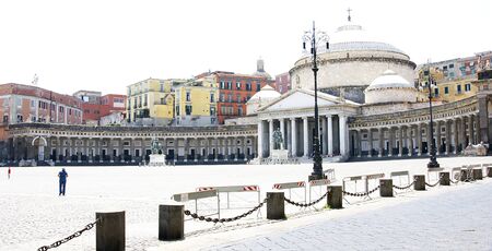 square of the Plebiscito in Naples, Italyのeditorial素材