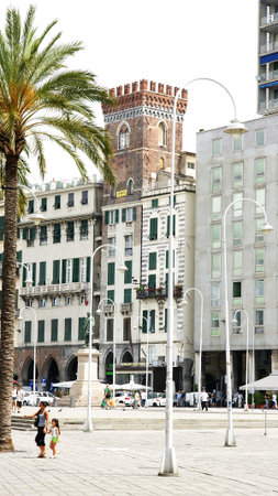 Square of Genoa, Italyのeditorial素材