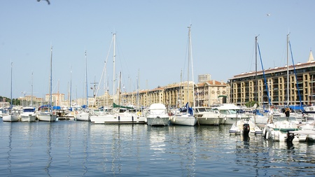 Yachts and sailboats in the port of Marseilles, Franceのeditorial素材