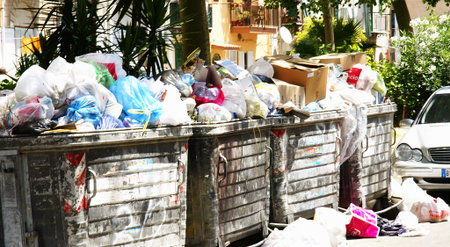 Garbages in Palermo, Italyのeditorial素材