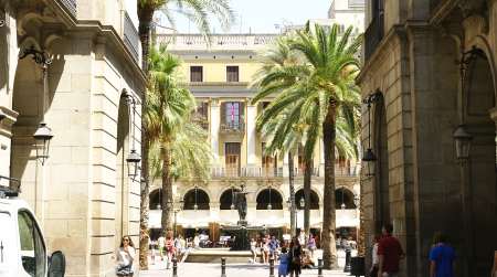 Panoramic view of the  Real Square in Barcelonaのeditorial素材