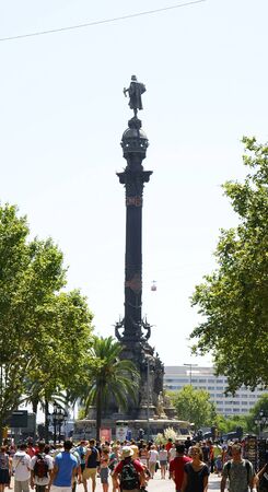 Statue of Colon in Barcelonaのeditorial素材