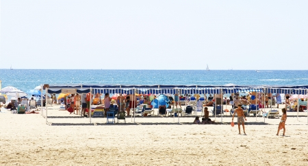 Panoramic of Cambrils s beach, Tarragonaのeditorial素材