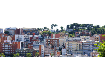 Panoramic of a neighborhood of Barcelonaの写真素材