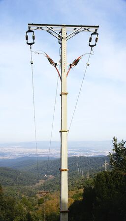 Electric power poles Concrete in Barcelonaの写真素材