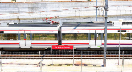 Panoramic of the station of trains of San Andrés Comtal in Barcelona