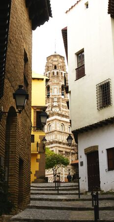 Panoramic of the Pueblo Español in Barcelonaの写真素材