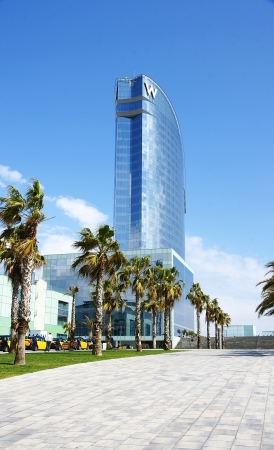 Panoramic of the Hotel Wela in the Barceloneta, Barcelonaのeditorial素材