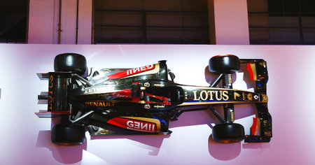 Formula One car on the wall,