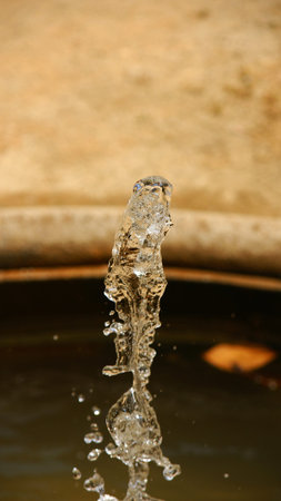 Frozen image of a water jet