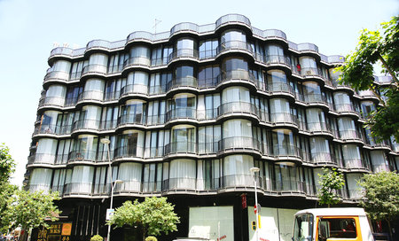 facade of modern building in Barcelona