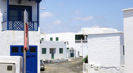 General view of El Golfo, Lanzarote, Canary Islandsのeditorial素材