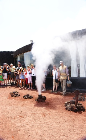 Shows in the Natural Park of Timanfaya, Lanzarote, Canary Islandsのeditorial素材